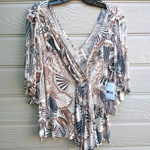 Free People Multicolor Floral Top